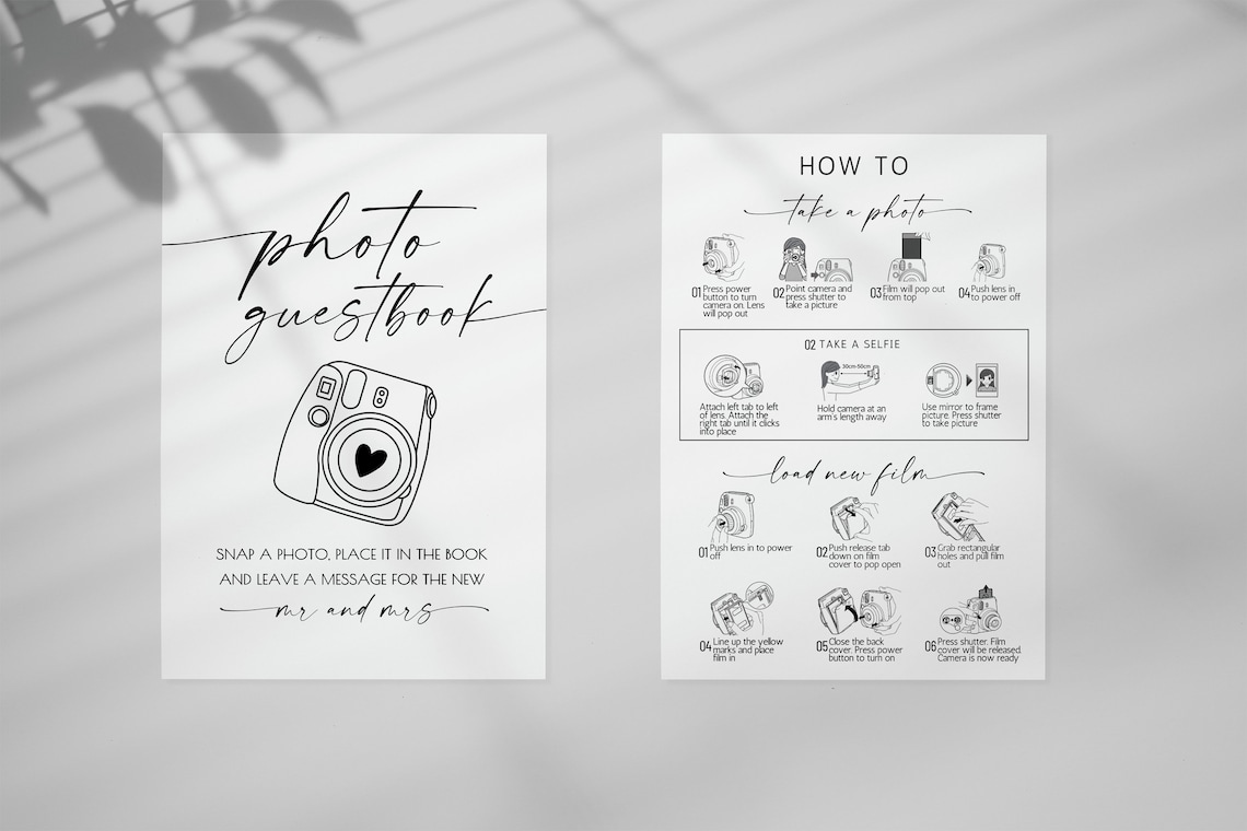 Polaroid Guest Book Sign, Instax Instructions, Instax Mini 9, How to