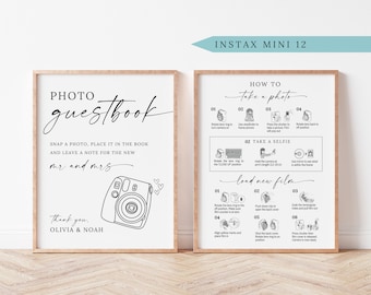 Instax Mini Photo Guestbook Sign, Signo de recepción de boda, Instax Mini  40, Instrucciones de cómo reemplazar las baterías, PDF, DESCARGA  INSTANTÁNEA -  España