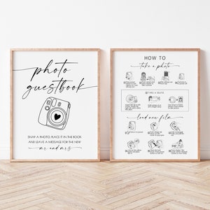 Polaroid Guest Book Sign, Instax Instructions, Instax Mini 9, How To Load New Film Camera Instructions Sign, How To Take A Photo, Download