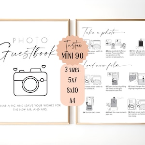 Instax Mini 90 Instructions Sign, digital download, Instax mini 90 how to, Instax mini 90 how to load film, Instax Mini 90 photo guestbook