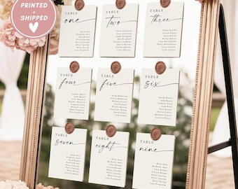 PRINTED + SHIPPED Wedding Seating Chart Cards