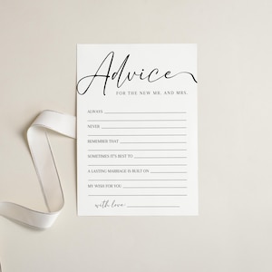 Scheda di consigli per il matrimonio, gioco per la festa della sposa, gioco per gli sposi, schede di consigli e auguri, consigli per gli sposi, download immediato