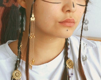 Kazakh Sholpy Modern Hair Pendants Set of 2