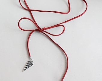 Suede Burgundy Choker Triangle Arrowhead