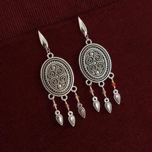 Authentic Kazakh Tribal Carnelian Earrings