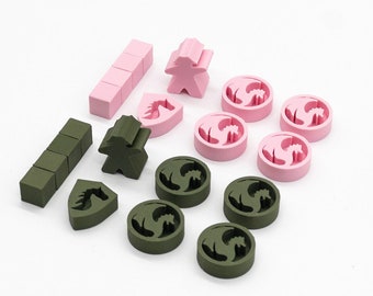 Wyrmspan Upgrade Tokens: Dragon Guild Pieces & Meeple - 30+ Colors available