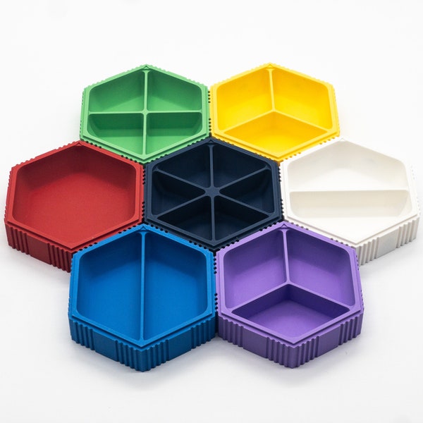 Magnetic Hex Tray for Board Games, Game Pieces, Tokens, Bits, Storage, and More | Stackable | Universal | Over 25 colors