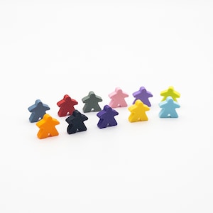 Universal Board Game THIN Meeples | 25+ Colors | 16mm x 5mm Thick |