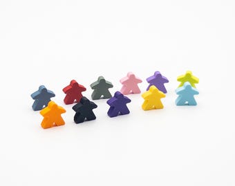 Universal Board Game THIN Meeples | 25+ Colors | 16mm x 5mm Thick |