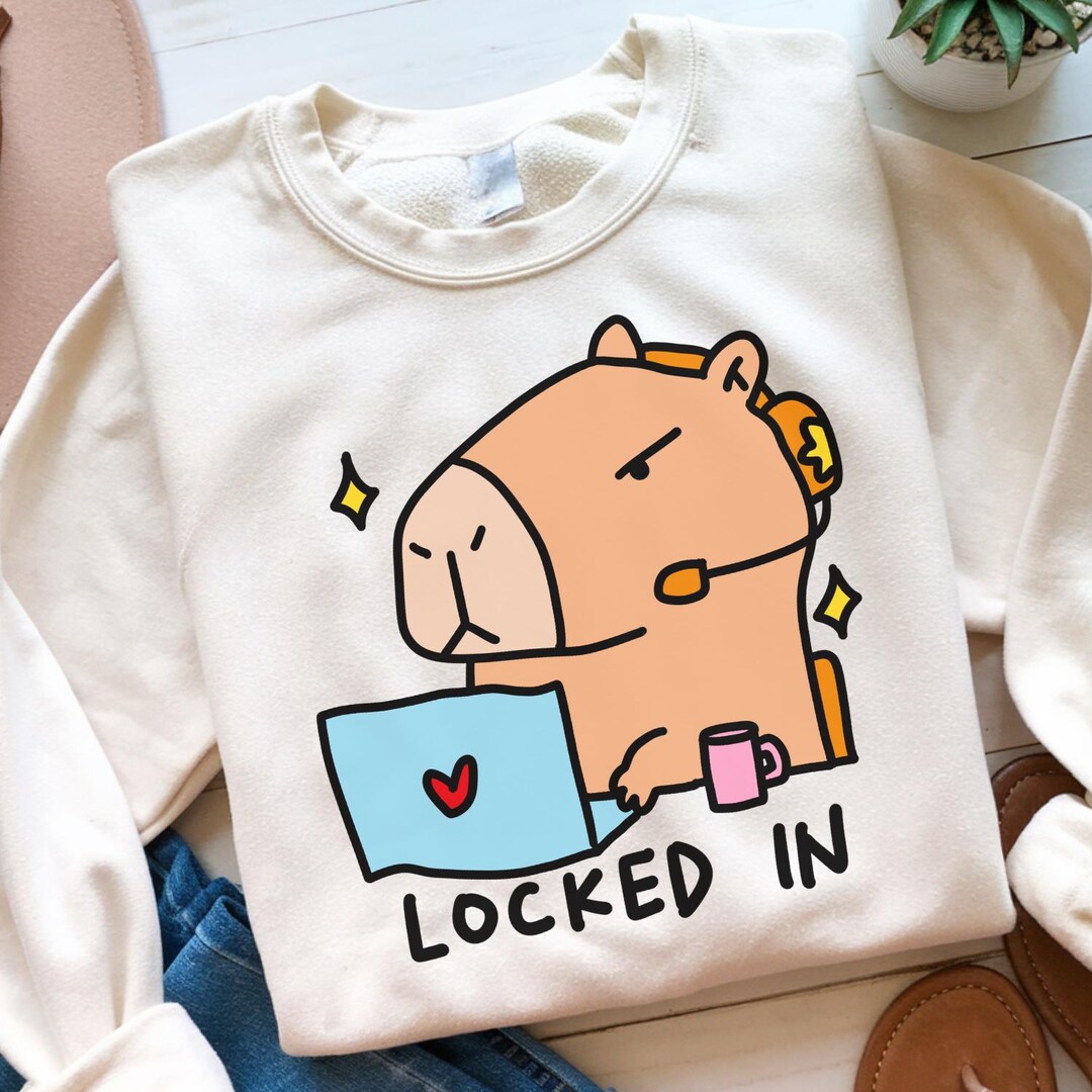 Capybara Lock In Locked in Capybara PNG Clipart Funny Work Corporate Cartoon Relatable ...