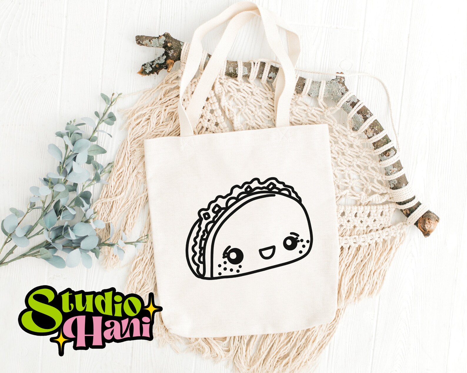 Kawaii Cute Taco SVG PNG Doodle Mexican Food Clipart Black and White ...