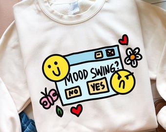 Mood Swing PNG Clipart Trendy Funny Mental Health Positivity Relatable Cute Sticker Heat Transfers Sublimation Commercial Digital Download