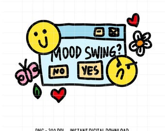 Cambio de humor PNG Clipart Moderno Divertido Salud Mental Positividad Identificable Lindo Pegatina Transferencias de calor Sublimación Comercial Descarga digital