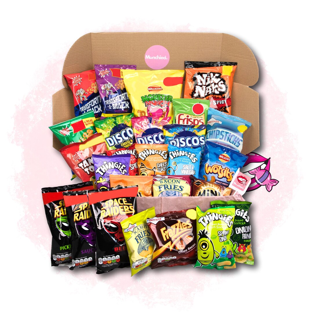 Munchied Potato Crisps Gift Hamper Sets/including a Retro, Classic