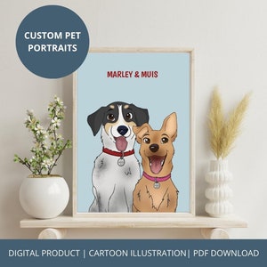 Custom Digital Pet Portrait - Personalized Illustration of Your Beloved Pet - Unique Pet Illustration - Perfect Gift for Pet Lovers