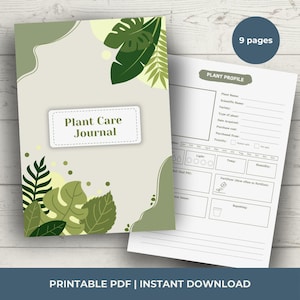 Digital or printable PDF plant care journal and tracker.