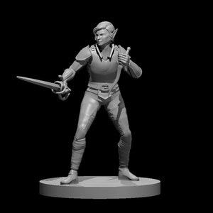 Female Elf Swashbuckler Miniature - Unprimed mini for D&D, Fantasy RPGs