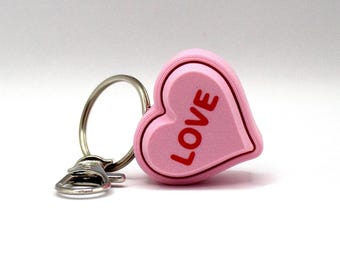 Fidget Clicker Keychain, Heart Shaped Stress Relief Toy