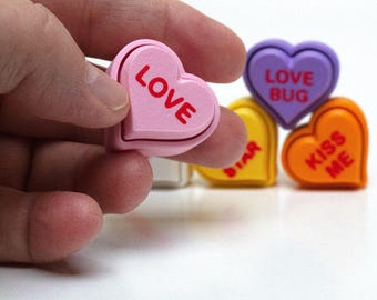 Fidget Keychain: Candy Hearts Clicker for Stress Relief