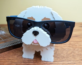 Shih Tzu Eyeglass Holder, Dog Spectacle Stand for Desk or Nightstand