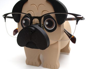 Pug Eyeglass Stand: Whimsical Desk Organizer for Home, Office & Bedside - Dog Lover Gift