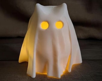 Halloween Cat Light – 3D Printed Plastic Ghost with LED Tea