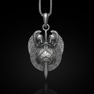 Sterling Silver Spartan Warrior Necklace: Leonidas Pendant for Men