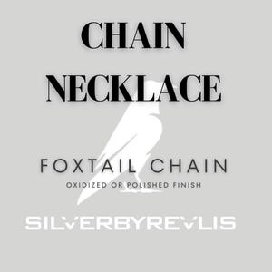 Foxtail Oxidized Silver Chain, Polished Chain, 925 Sterling Silver Chain Necklace, Handmade Silver Jewelry, Wheat chain, Chain for Pendant