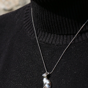 Sterling Silver Ragdoll Cat Necklace: Oxidized Kitten Pendant