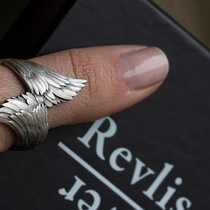 Pierścionek męski Angel Wings Handmade Sterling Silver, Biżuteria męska Angel Wings Silver, Obrączka ślubna Wing Men, Pierścionek typu statement, Najlepsze prezenty dla mamy