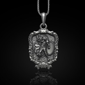 Sterling Silver Spartan Warrior Necklace: Greek Pendant for Men