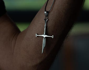 Gebrochenes Schwert Männer Halskette in Sterling Silber, Mythologie Schwert Anhänger Schmuck, Dolch Halskette für Männer, Geschenk für Mann, Geschenk für Sie