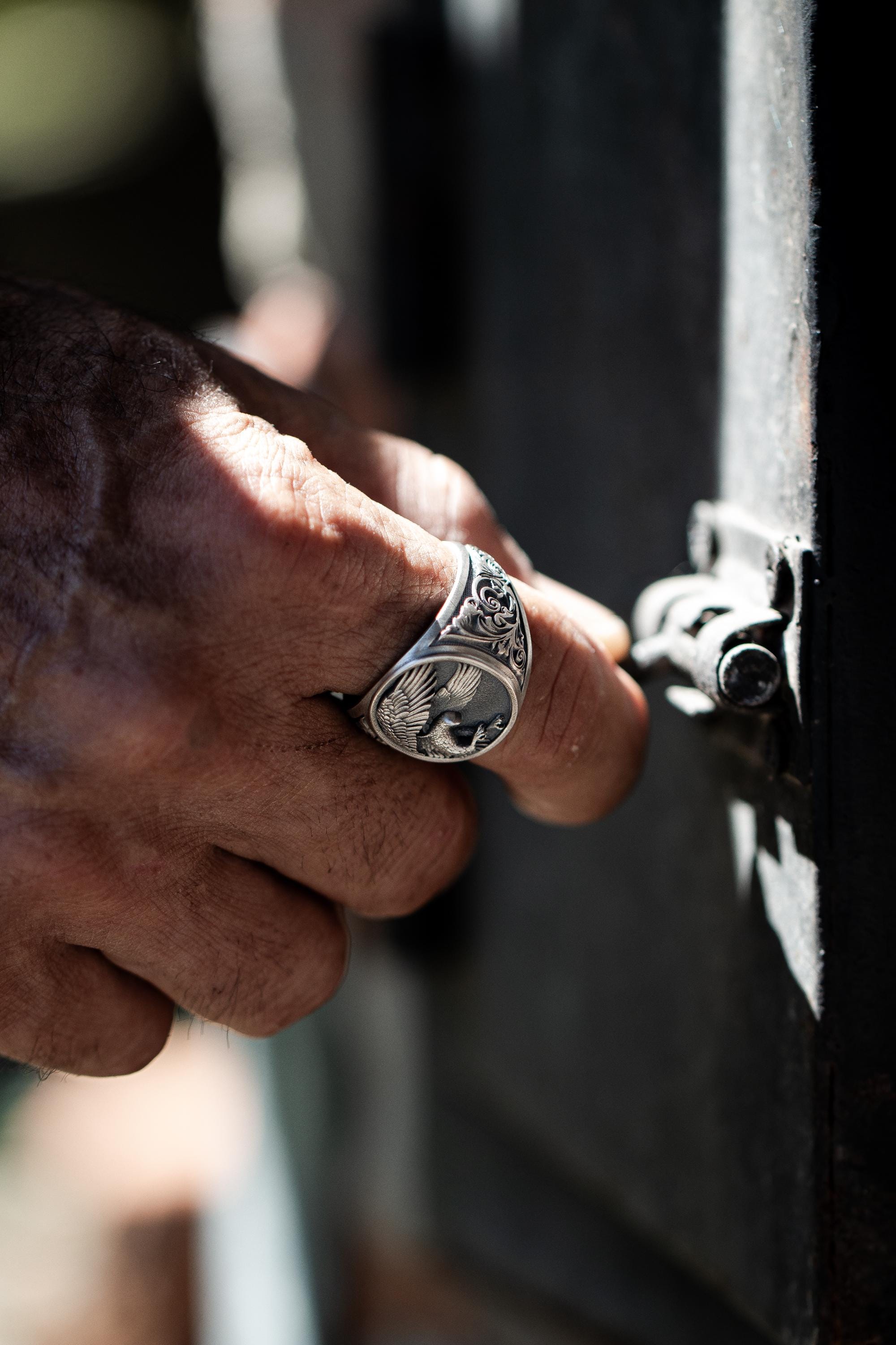 Eagle Pinky Ring - Etsy