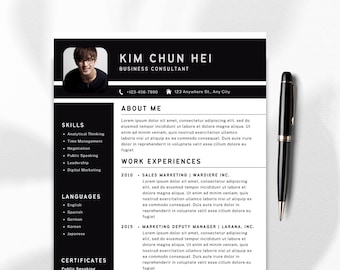 Plantilla de currículum profesional, diseño moderno y editable en Canva para todo tipo de carreras, minimalista, compatible con ATS y totalmente personalizable.