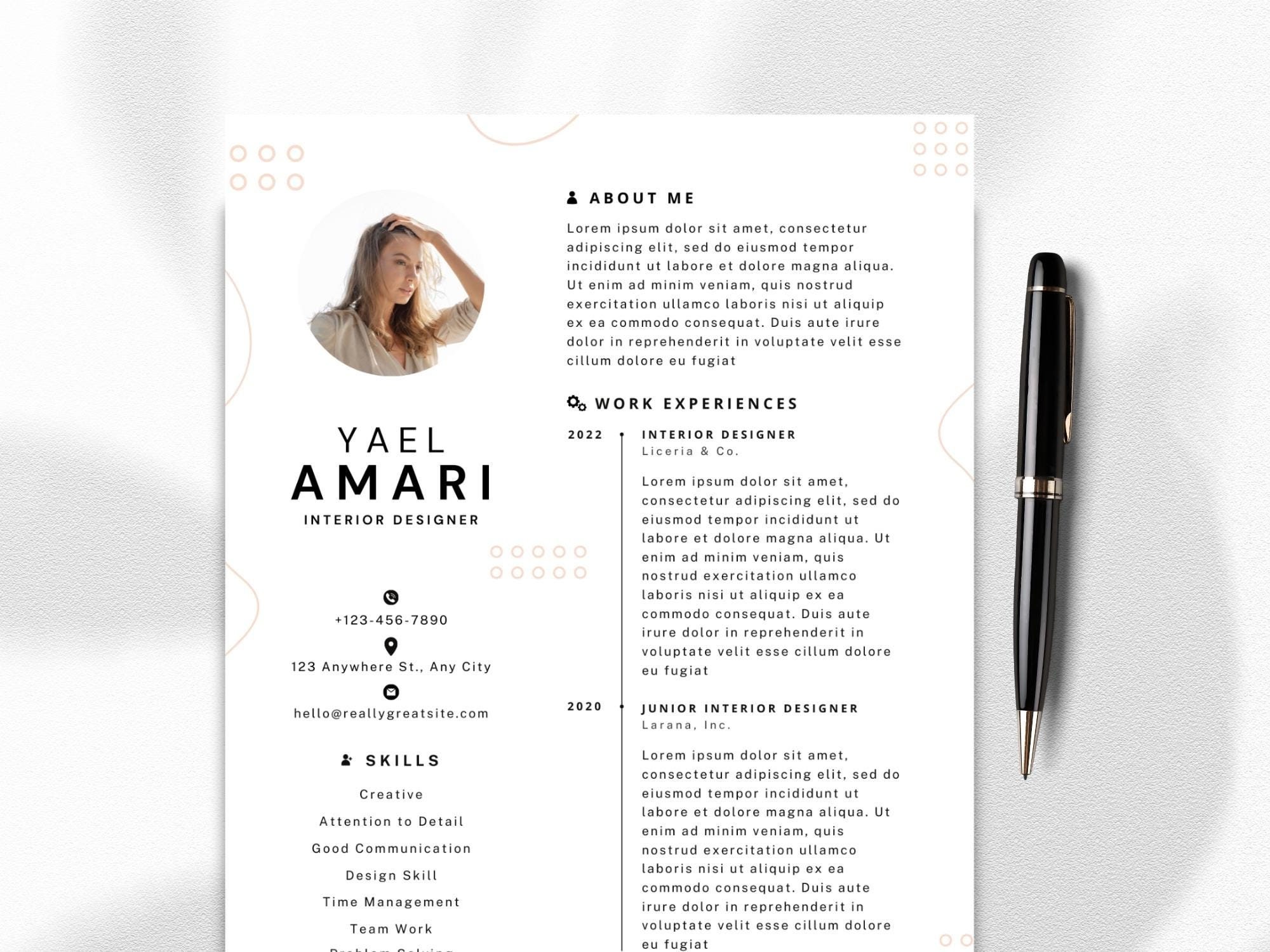 Creative Resume Template, Modern Canva CV Design, Professional and Ats ...