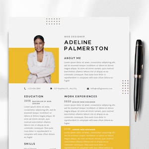 Web Designer Resume Template, Editable Canva CV for All Professions, Minimalist and Modern ATS-Friendly Design for Creative Job Seekers