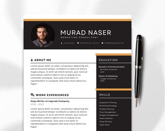 Plantilla de CV de consultor de marketing profesional, diseño de CV editable en Canva para carreras creativas, minimalista y compatible con ATS.