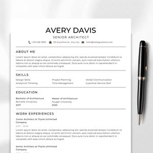 Professional Resume Template, Modern Editable Canva CV Design for All Careers, Minimalist and ATS-Friendly Resume for Job Seekers