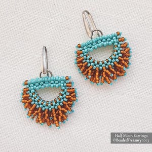 Tutorial HALF MAAN kralen - CRAW-steek rocailles - kralen oorbellen franje - rijgpatroon downloaden