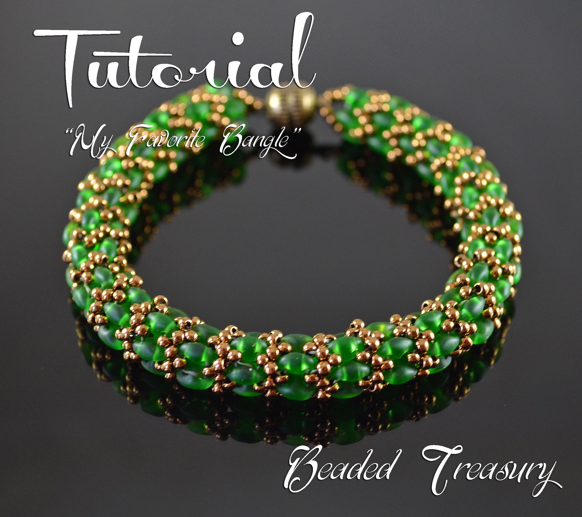 MY FAVORITE BANGLE Beading Tutorial, Beaded Bracelet Pattern With 2 ...