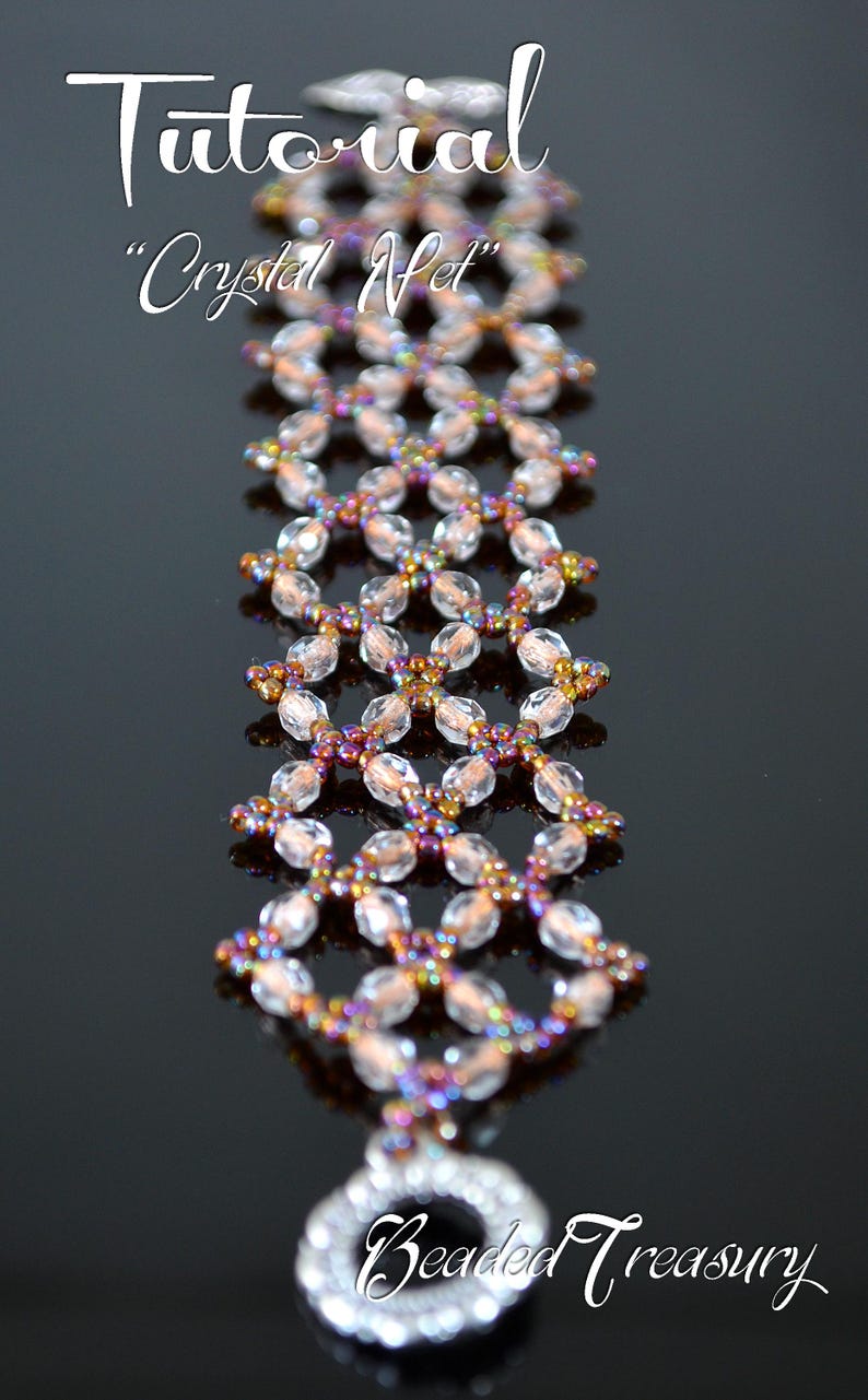 CRYSTAL NET Bead Pattern, Lacy Bracelet Beading Tutorial, Beadwoven ...