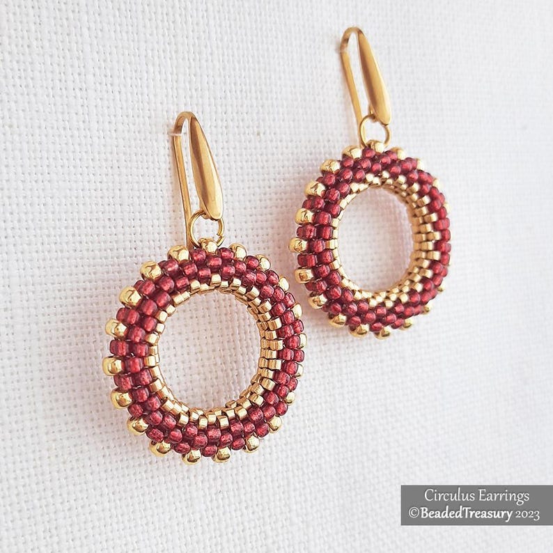 Round Ear Pattern CIRCULUS EARRINGS - Minimalist Spectacular Geometric Beading Tutorial ...