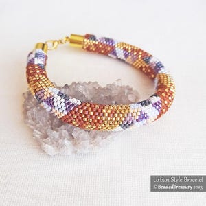 URBAN STYLE BRACELET - Even Count Tubular Peyote Stitch Pattern - Delica seed beads pattern - Beaded rope tutorial - Instant Download