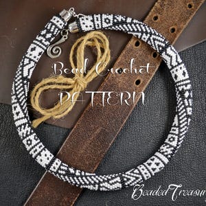 TRIBALIS Bead crochet pattern Necklace pattern Beaded necklace crochet rope Seed bead pattern Ethnic Boho necklace