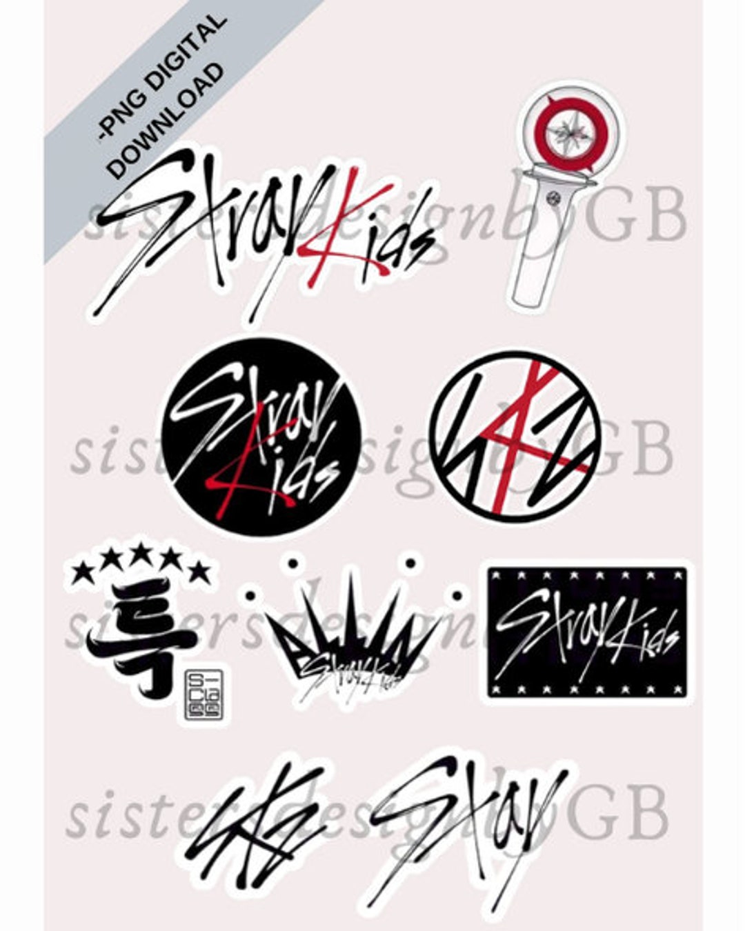 Stray Kids PNG Digital Prints Sticker-kpop Stray Kids PNG