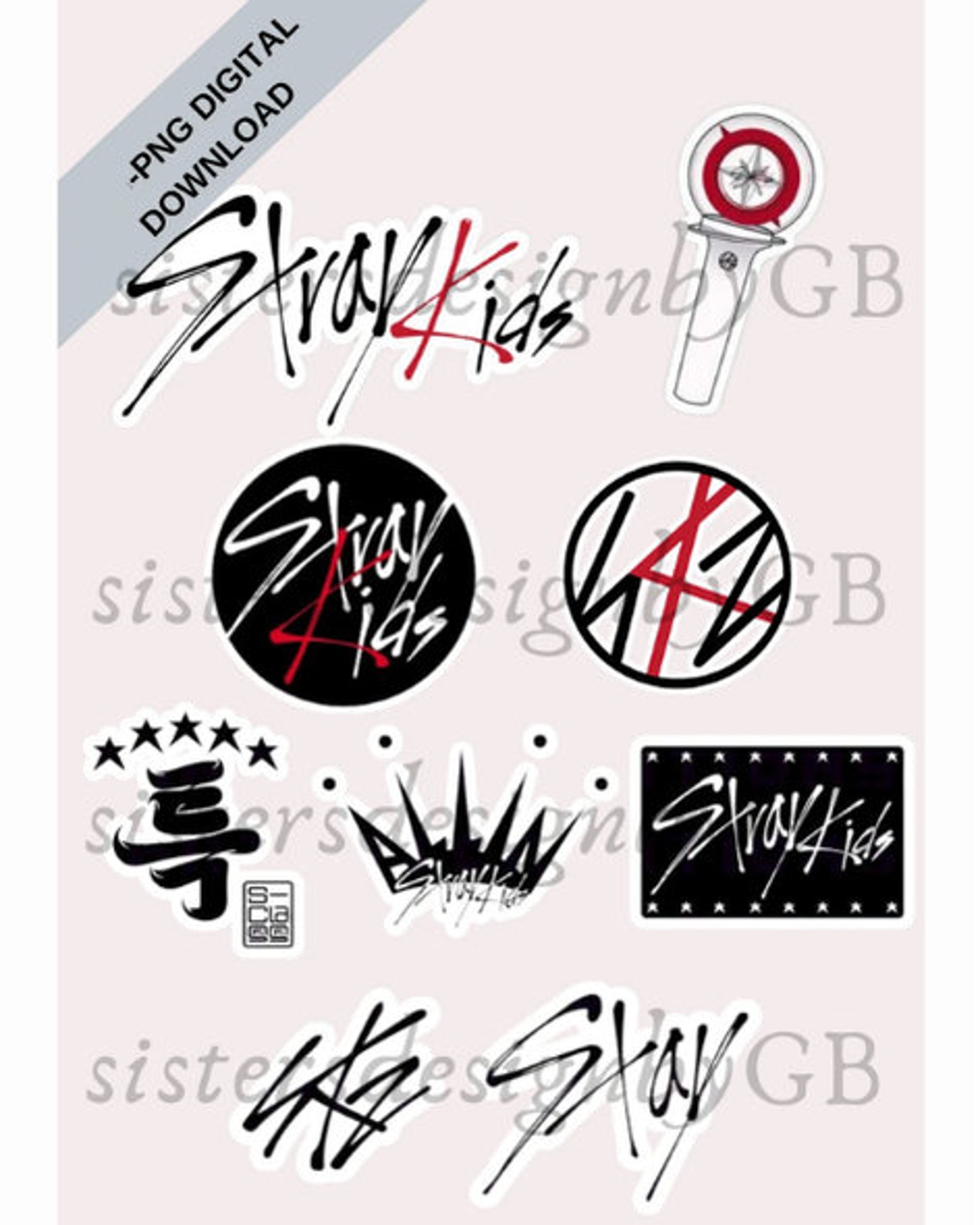 Stray Kids PNG Digital Prints Sticker-kpop Stray Kids PNG for Vinyl ...