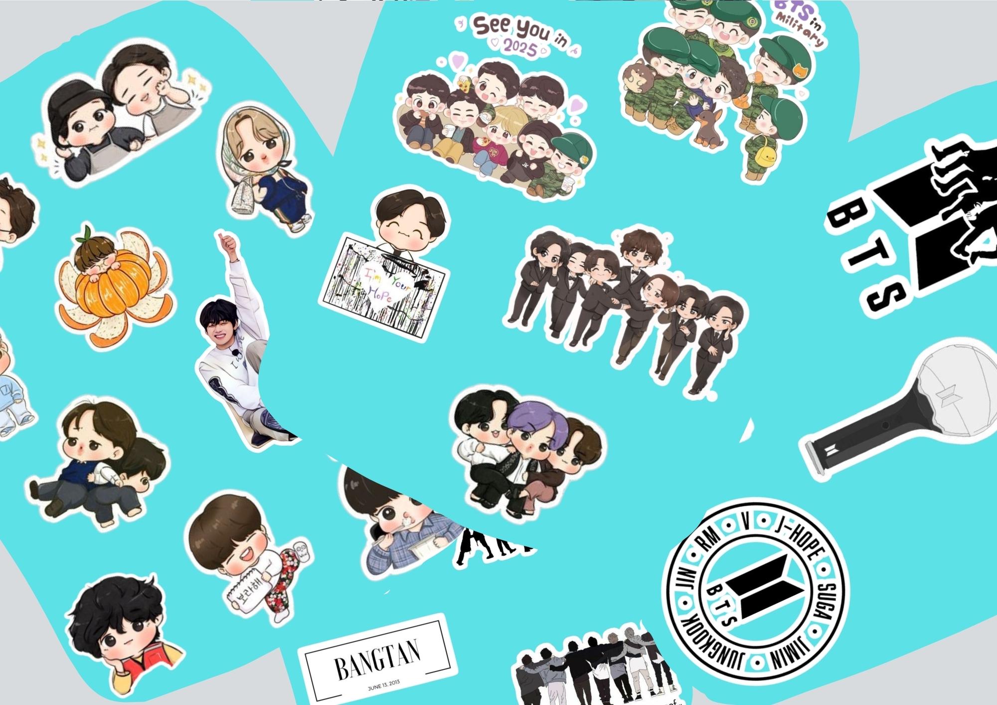BTS STICKER Pack-bts Meme Sticker-bts Printable Stickers 100 bts Prints ...
