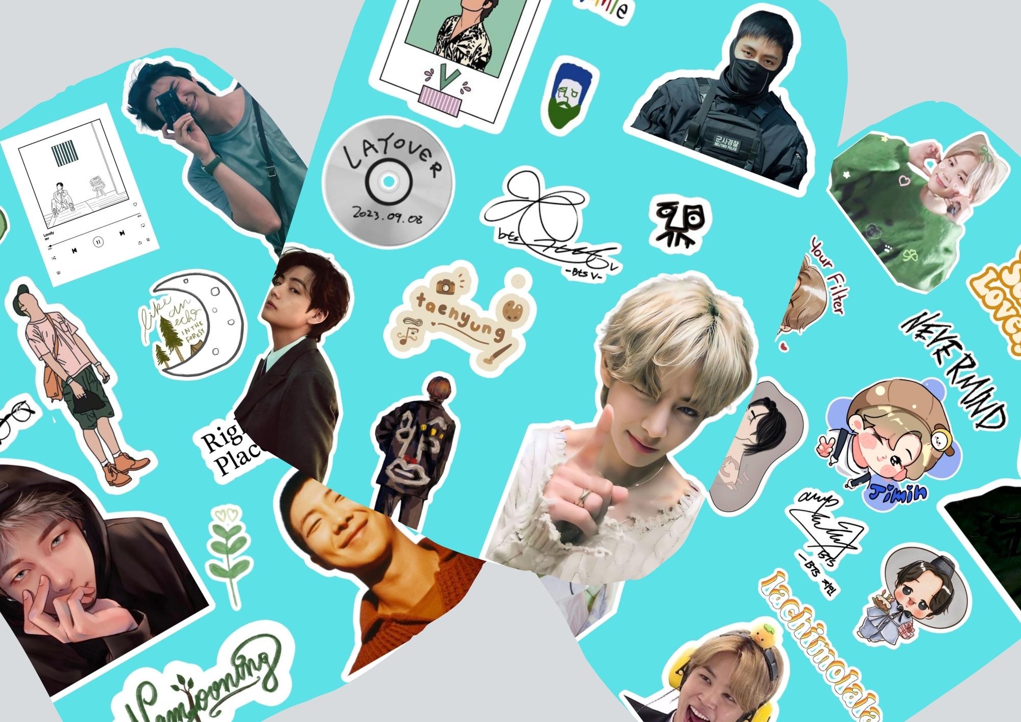 BTS STICKER Pack-bts Meme Sticker-bts Printable Stickers 100 bts Prints ...
