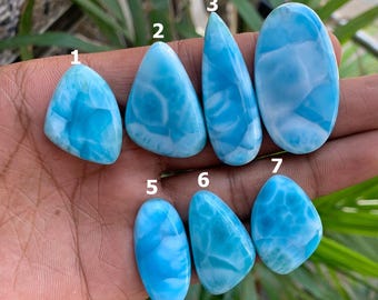 Cabochão de larimar dominicano natural, gema solta para joias.