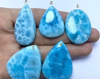 High Quality Larimar Gemstone, Natural Larimar Dominican Republic Gemstone, Unique Larimar Gemstone, Beautiful Blue Color Gemstone Cabochon,